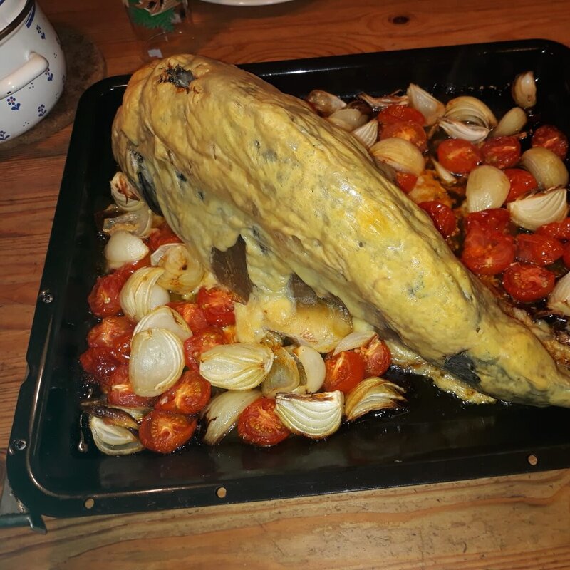 Gratinated carp