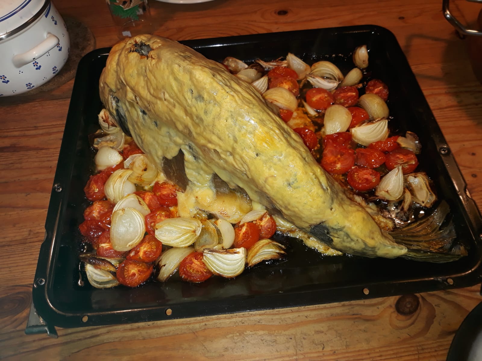 Gratinated carp